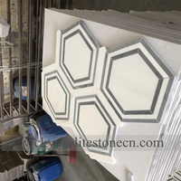 Mosaïque de marbre blanc moderne, pierre de dolomite, revêtement mural pour crédence de cuisine, parquet en laiton pour décoration d'hôtel et de maison