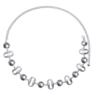 โซ่คาดเอวทรงเรขาคณิต โลหะผสมสังกะสี สีทองและสีเงิน สำหรับงานปาร์ตี้ แฟชั่นบอดี้เชน ชั้นเดียว สไตล์ฮิปฮอป - Product Image 5