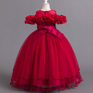 Nuevo Vestido de Princesa para Niñas, Diseño Estampado Europeo Americano, Vestido Infantil con Mangas Volantes, Ropa Infantil Personalizada para Exportación - Product Image 5