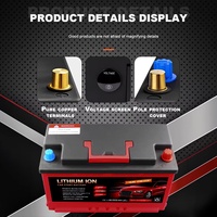 Aki Mobil LiFePO4 12V 80Ah Auto 100-20, Baterai Starter Lithium untuk Penggantian Aki Mobil SUV Truk Pikap