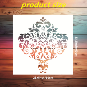 Pochoirs de mandala translucides de grande taille pour la <span class=keywords><strong>peinture</strong></span> - Modèles de mandala réutilisables - Motifs de 60x60 cm pour les murs, les tissus, le bois - Product Image 3