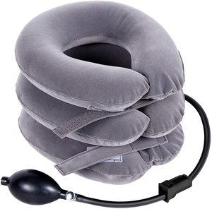 Almohada inflable de tracción para cuello, dispositivo de estiramiento de cuello Cervical, alivio del dolor, soporte de tracción para cuello, alta calidad