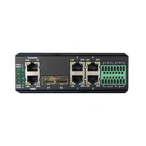 Kelas Industri 4 Port Gigabit Ethernet + 4 Port Serial + 2 Gigabit SFP PoE Ring Switch Jaringan