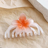 Pinces à cheveux de haute qualité à motif dégradé de fleurs de frangipanier, pinces requin tendance pour femmes, accessoires de mode pour cheveux, vente en gros transfrontalière