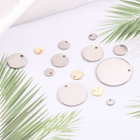 Collier avec plaque nominative en gros, bijoux personnalisés, pendentif pièce de monnaie vierge à graver, breloque ronde polie miroir au laser