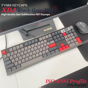 <span class=keywords><strong>DOLCH</strong></span> Fynmi ISO ANSI diseño XDA perfil Keycaps 9,0mm alto negro gris rojo PBT tinte sublimación Keycaps para teclado mecánico - Product Image 4