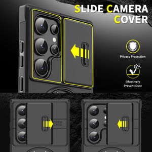 Coque de téléphone avec anneau magnétique et support, objectif coulissant pour PC, compatible Samsung S26 S25 S24 S23 S22 S21 Ultra Plus A14 A15 - Product Image 6