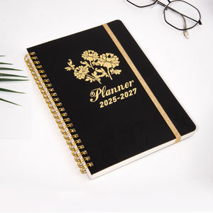 Personnalisé Private Label <span class=keywords><strong>Noir</strong></span> Relié Quotidien Hebdomadaire Spirale Objectifs Sans Date A5 Planificateur Journal Agenda Notebook - Product Image 2