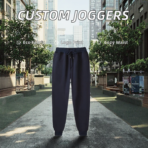 Pantalon de jogging vintage personnalisé pour homme avec cordon de serrage, logo, respirant, écologique, en polyester/coton, coupe droite mi-haute, pour sports de plein air - Product Image 2