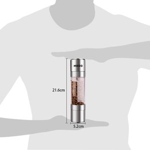 2 in 1 Adjustable Salt and Pepper <b>Grinder</b> Double Head Manual Pepper Mill <b>Herb</b> Spices <b>Grinder</b> Eco-Friendly Black - Product Image 4