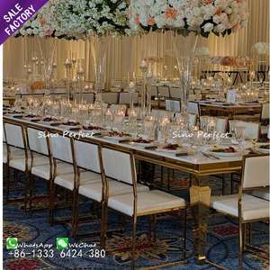 Modern Event Decoration Gold Glass Legs <b>Tables</b> Set Restaurant Event Wedding Banquet Decor Stainless Steel <b>Table</b> for Luxury Event - Product Image 1
