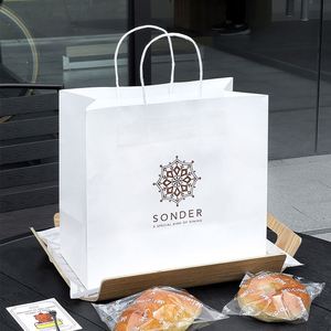 Bolsa de Papel Kraft Reciclable con Logotipo Personalizado para Comida para Llevar de Restaurantes, Ecológica con Laminación para Pizza y Sushi - Product Image 6