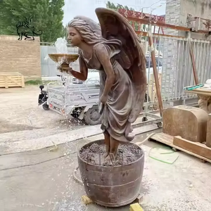 BLVE jardín al aire libre estanque decoración tamaño real niña fuentes de agua estatuas Metal mujer bronce <span class=keywords><strong>rocalla</strong></span> fuente - Product Image 2