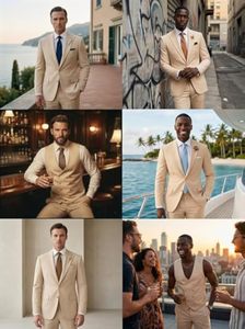 Traje de esmoquin de 3 piezas para <span class=keywords><strong>hombre</strong></span>, corte ajustado, doble botonadura, con cuentas, un botón, para boda, graduación, fiesta de bienvenida, conjunto de blazer, <span class=keywords><strong>chaleco</strong></span> y pantalón - Product Image 4