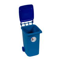 Contenedor de almacenamiento promocional de HDPE de 240L, mini, de dos ruedas, personalizado, ecológico, moldeado por inyección, para educación en gestión de residuos