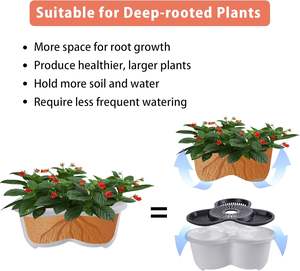 Jardinière verticale moderne à 5 niveaux auto-arrosante empilable avec roulettes - Product Image 6