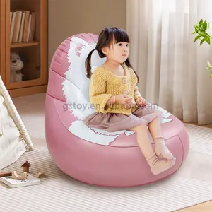 접이식 방수 귀여운 개 아기 핑크 PVC 공기 의자 동물 만화 아이 풍선 소파
