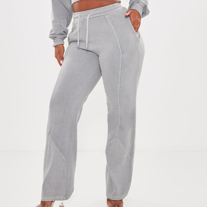 Custom Acid Washed Full Zipup Tracksuit and Flared <b>Pant</b> New Style 100%Cotton Heavy <b>Fleece</b> 400Gsm Set for <b>Women</b> - Product Image 5