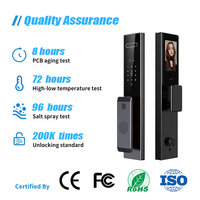 Serrure intelligente Tuya 3D avec reconnaissance faciale, interphone vidéo WiFi Cloud, caméra, entrée sans clé par empreinte digitale, sécurité, alliage d'aluminium, domicile, 4200 mAh