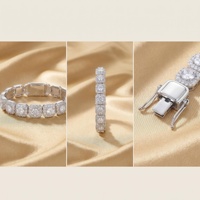 Bracelet Hip Hop en Argent Sterling S925 avec Moissanite Taille Émeraude et Diamants Effet Glaçon D VVS1, Testeur de Diamant Inclus, pour Hommes et Femmes, Idéal Cadeau