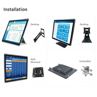 Monitor layar sentuh kapasitif 12.1 13.3 15 17 18.5 19 21.5 inci Monitor Lcd rangka terbuka industri
