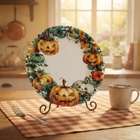 Assiettes de présentation réutilisables pour mariage, décoration de mariage, assiettes en plastique pour Halloween