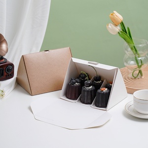 Wholesale Triangle Kraft Cupcake Chocolate Sandwich <b>Box</b> Coated Paper Folder Packaging for Food Laminate Printing Cake <b>Box</b> - Product Image 2