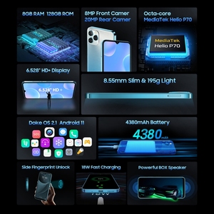 Celulares โทรศัพท์มือถือแอนดรอยด์2022,สมาร์ทโฟน Blackview <span class=keywords><strong>A95</strong></span> 8GB + 128GB Octa Core หน้าจอ6.528นิ้ว4G - Product Image 3