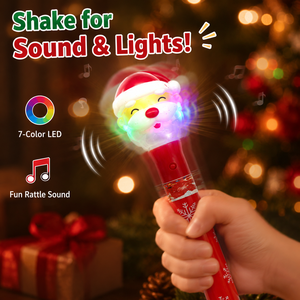 Bâtonnet de Noël lumineux en plastique, sonore et multicolore, avec sons de claquettes, pour Père Noël, Bonhomme de neige, Arbre de Noël, Halloween et Fêtes - Product Image 1