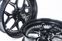 Jantes de moto en alliage forgé XINLAI personnalisées, noir brillant, à 5 branches, pour Harley-Davidson et Indian, nouveau jeu de 4 pièces avec ET 20 mm