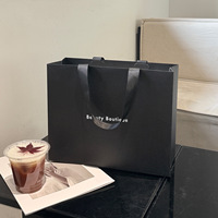 Sac de shopping en papier de luxe avec logo personnalisé, poignées en ruban, emballage cadeau haut de gamme pour vêtements, cosmétiques, bijoux, vente en gros