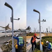 Nuevo Diseño de Farola Inteligente con Energía Solar, Poste Inteligente para Exteriores con Cámara CCTV y Pantalla LED para Ciudades Inteligentes