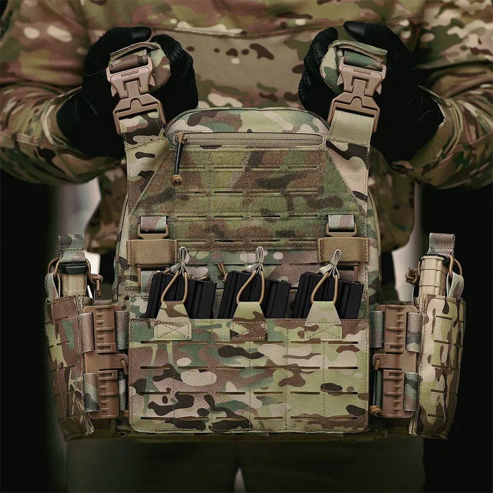 1000D Nylon Light Weight Tactical Armor Vest With Molle System In Multi Colors Plate Carrier Tactical Vest