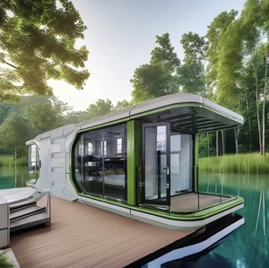 Sala de exposición de lujo Vidrio al aire libre Pequeño móvil Prefabricado Hotel Villa Homestay Resort Dirigible Pod Space Capsule House - Product Image 1