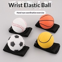 Pelota elástica para lanzar con la mano, correa de muñeca con cuerda de PU, pelota de ejercicio para niños, fitness al aire libre, pelota que rebota, venta al por mayor