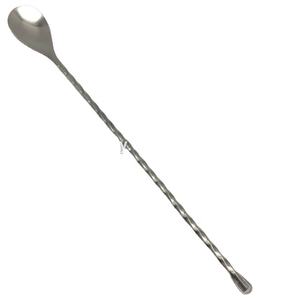 <span class=keywords><strong>Food</strong></span> <span class=keywords><strong>Grade</strong></span> Alat Penting Bartender Baja Tahan Karat Pengaduk Minuman Cocktail Sendok Putar Swizzle dengan Tombol - Product Image 1