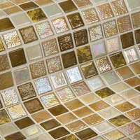 Carreaux de forme Sauqre brillants de couleur mélangée dosseret de sol ignifuge cristal étanche cuisine salon carrelage mosaïque