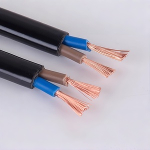 Kabel Listrik Paralel Datar 18AWG 2 Inti 1.5mm² Kabel Daya Tembaga Murni Selubung PVC Lembut Kabel Kontrol Hitam - Product Image 1