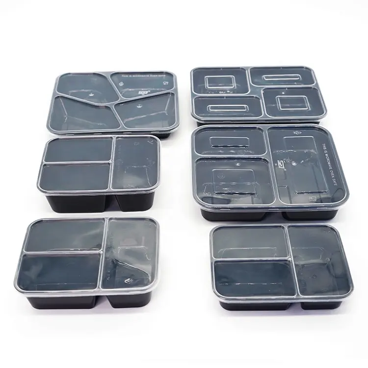 الغذاء الحاويات 4 مقصورة الطعام الساخن يمكن التخلص منها حاويات الوجبات السريعة مع الفجوة