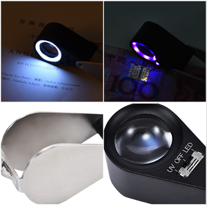 MG7802 10X LED <strong>Triplet</strong> Jewelry Loupe , Currency Detecting UV Diamond Magnifying Glass - Product Image 6