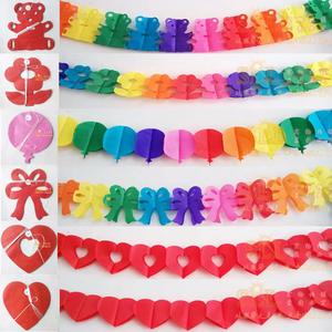 Guirnalda de Flores de Papel de 3m, Colorida, con Forma de Tren y Caras Sonrientes, para Decoración de Fiestas de Cumpleaños, Bodas, Reutilizable - Product Image 2