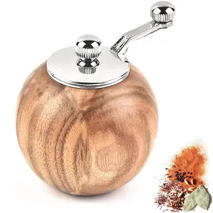 Moulin à sel et à poivre en bois en forme de boule