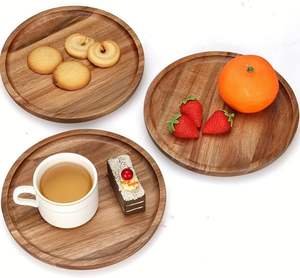 Bandeja para servir de madera Natural hecha a mano de primera calidad, diseño elegante y ligero para desayuno, té, café, servicio de comida - Product Image 3