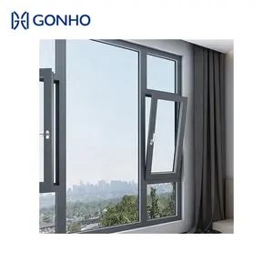 GONHO Aluminum Tilt and Turn Window Creative Design Hurricane Proof Aluminum Frame Window For High-End House