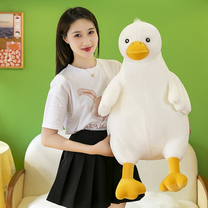 Bonito juego de juguetes de peluche de ganso blanco, muñecos de ganso grandes de peluche suave con picos y pies amarillos, juguetes de peluche - Product Image 2