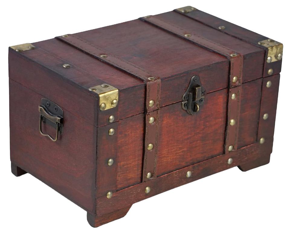 Vintage Decorative Wooden Chest Box with Lock - Perfect Gift