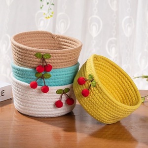 Hộp lưu trữ mới, giỏ dệt dây cotton, Chìa Khóa Máy tính để bàn, đồ ăn nhẹ, các mặt hàng linh tinh, bàn trà, giỏ lưu trữ phòng khách - Product Image 4