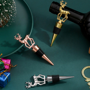 Tappo di <span class=keywords><strong>vino</strong></span> in metallo per animali riutilizzabili all'ingrosso, tappo per bottiglie di <span class=keywords><strong>vino</strong></span> rosso, <span class=keywords><strong>vino</strong></span> e Champagne, per feste di matrimoni, bar natale - Product Image 5