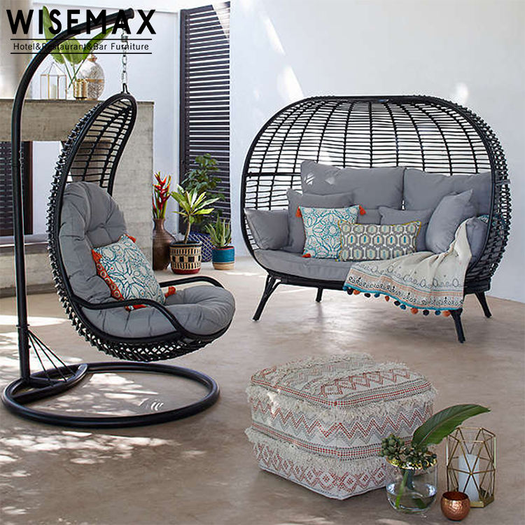 WISEMAX家具ラタンレイベッドリビングルームソファベッドバルコニー