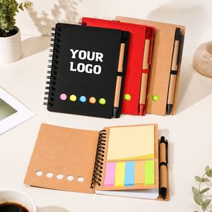 Blocs-notes personnalisés avec logo, notes adhésives portables, marque-pages, onglets colorés, cadeau promotionnel, bloc-notes d'affaires, carnet à spirale pour impression - Product Image 1